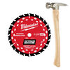 Milwaukee 7-1/4 Inch 24T NITRUS Carbide Framing and Demolition Circular Saw Blade and 19 Oz Framing Hammer Bundle, small image number 1