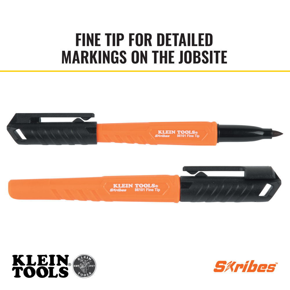 Klein Tools Skribes Fine Tip Permanent Marker, Black, 1-Pack, large image number 3