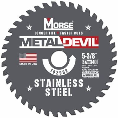 MK Morse 5 3/8in 40 Tooth Stainless Steel Circular Saw Blade