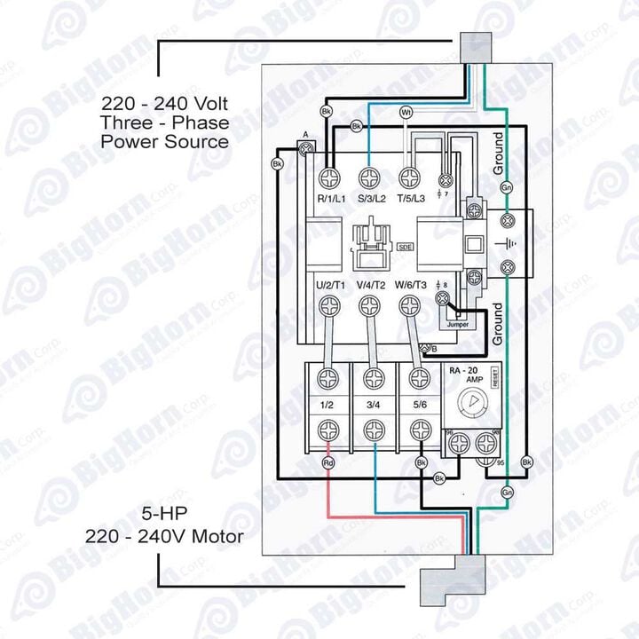 Big Horn Magnetic Switch SW90-35 3 Phase 220-240V 5hp 12-18 Amp, large image number 2