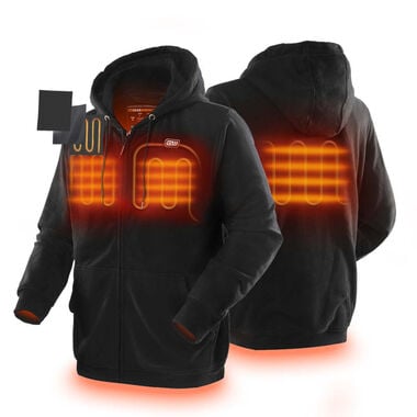 GEARWRENCH Mens Black Heated Full Zip Hoodie Kit Medium