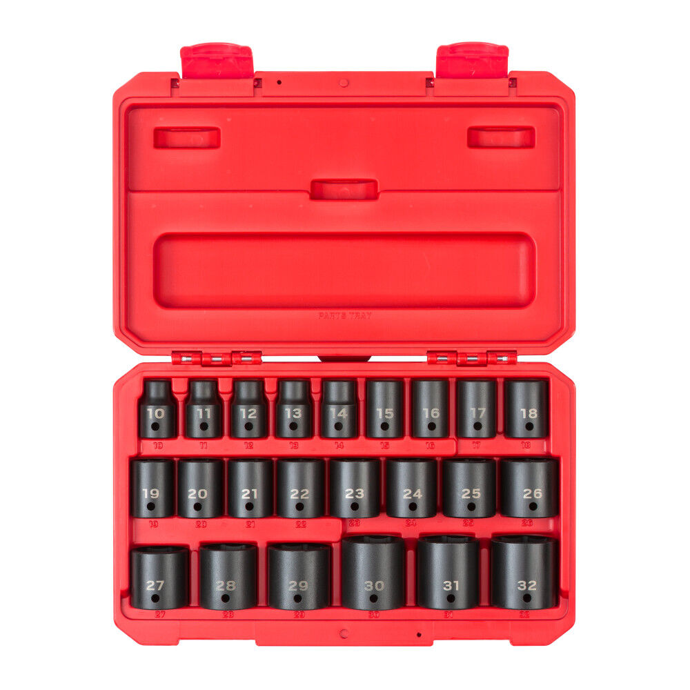 Tekton 1/2 Inch 6 Point Impact Socket Set Case, 23 Pieces (10-32 mm), large image number 1