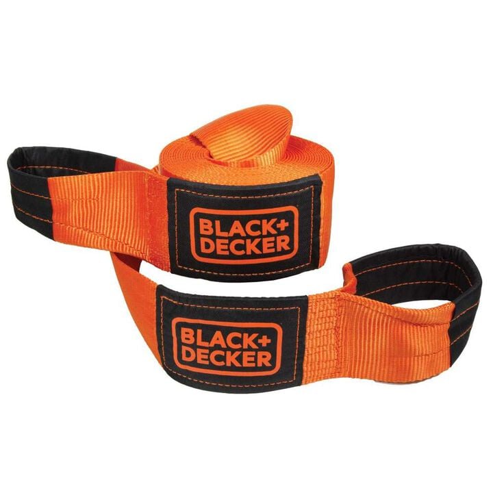 Black and Decker 4 Inch x 30 Ft Heavy Duty Recovery Strap 20000 LB Break Strength