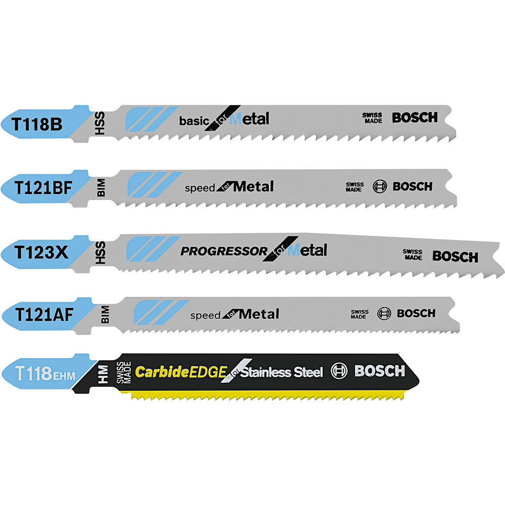 Bosch Jig Saw Blade Set 5pc Pro Metal T Shank, large image number 1
