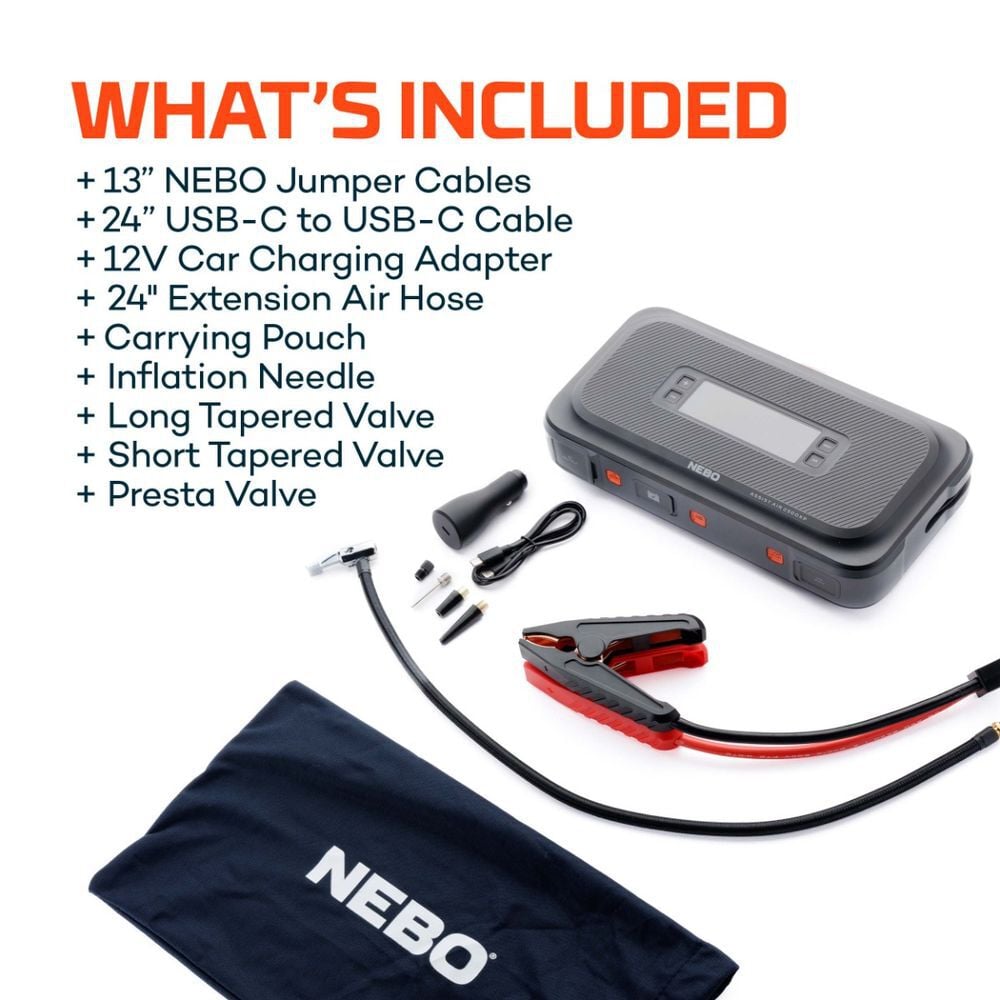 Nebo Assist Air 2500XP 12 V 2500 A USB-C Black/Orange Jump Starter, large image number 9
