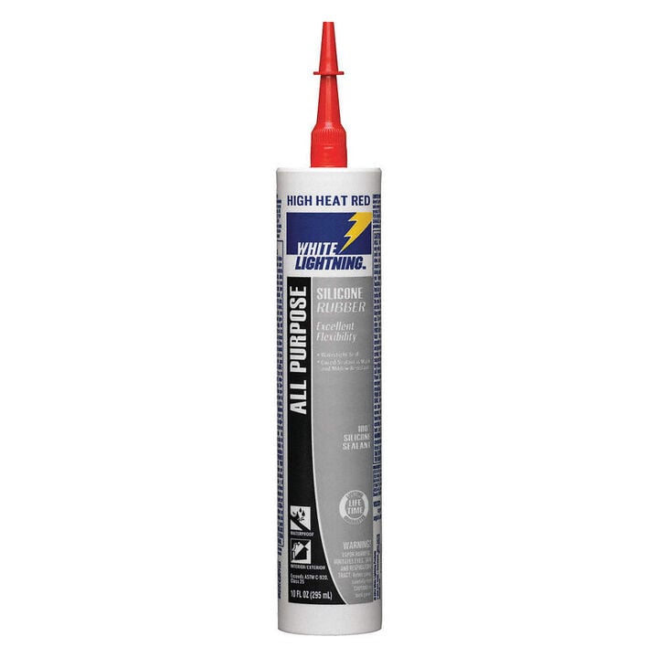 White Lightning 10 Oz High Heat Red All Purpose RTV Silicone Rubber Sealant