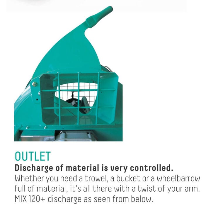 IMER Mix 120 Plus 4.25 Cu-Ft. 110V Vertical Shaft Electric Mixer with iDust Grate, large image number 4