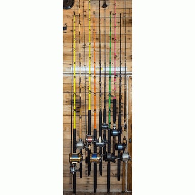 Green Touch 100% Steel & Vinyl Wall Mount Fishing Rod Rack