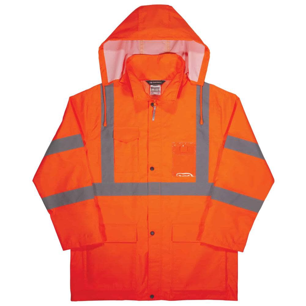 Ergodyne GloWear 8366 Lightweight Hi Vis Rain Jacket Orange Size 3XL – 24367