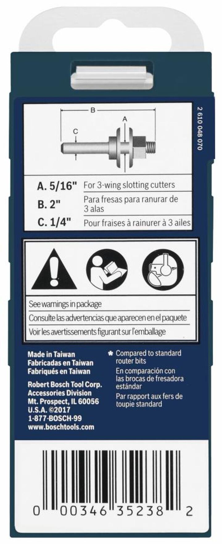 Bosch 5/16in Arbor for Slotting Cutters, large image number 3