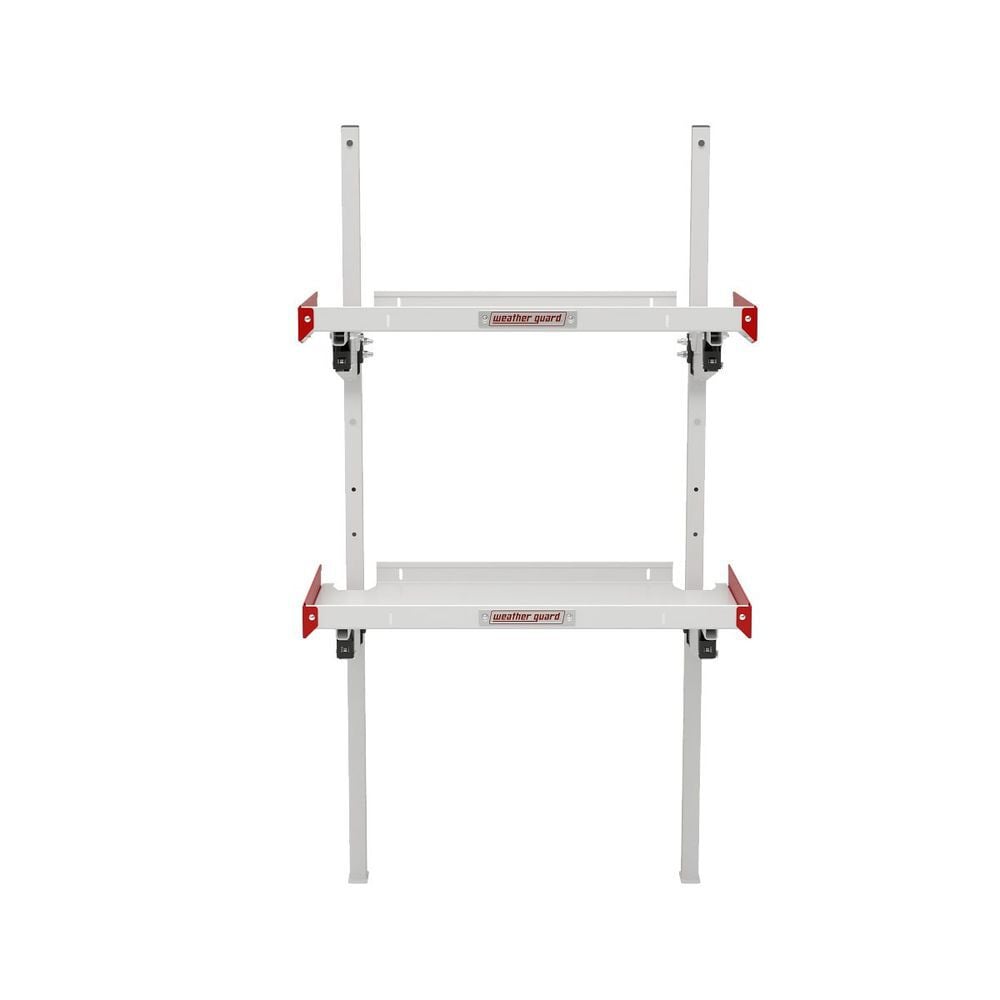 Weather Guard 36 Inch White/Red Aluminum Folding Van Shelving, large image number 5