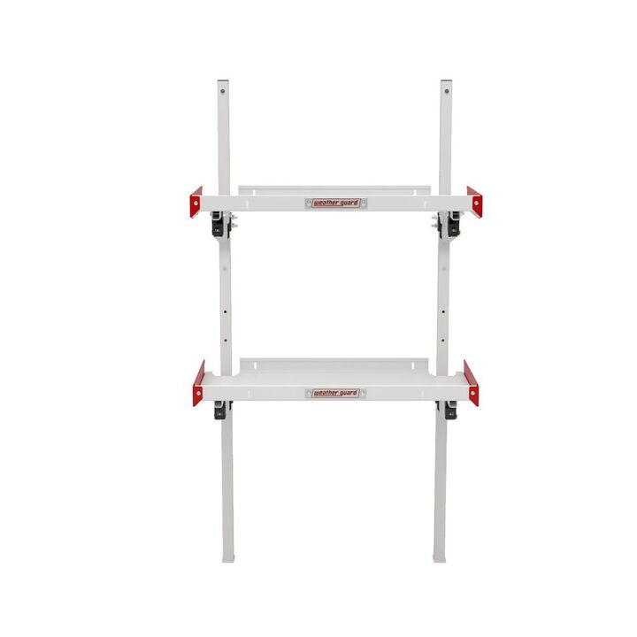 Weather Guard 36 Inch White/Red Aluminum Folding Van Shelving, large image number 4