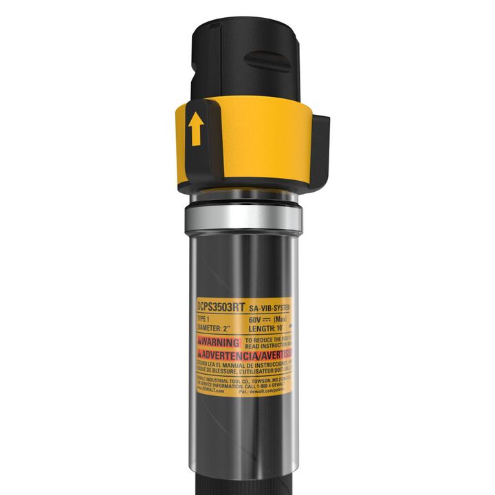 DEWALT 2 Inch Rubber Tip Vibrator Head with 10 Ft Shaft, large image number 1