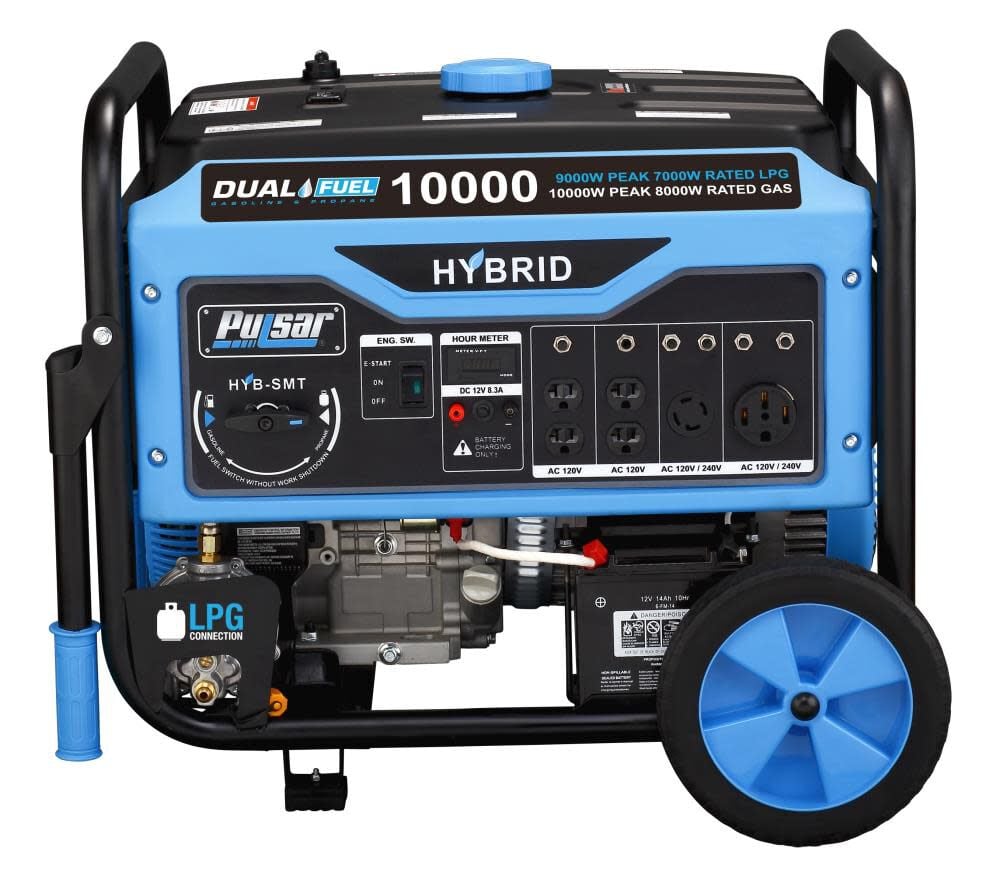 Pulsar Products 10, 000 Watt Dual Fuel 50-State Portable Generator – PG10000B16