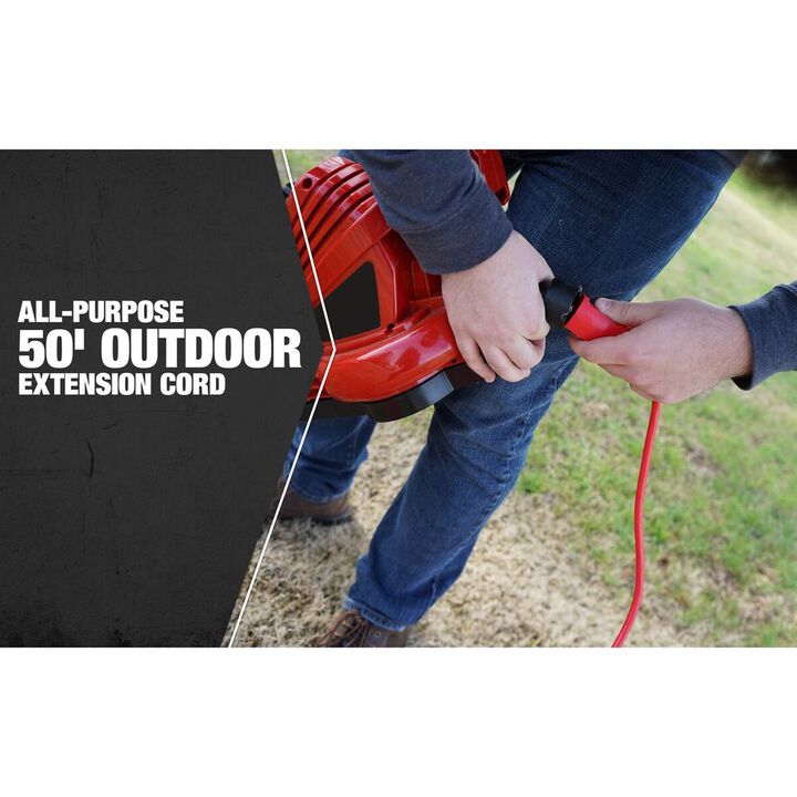 Southwire SJTW 50 Ft 14/3 Heavy-Duty Outdoor Extension Cord Red, large image number 1