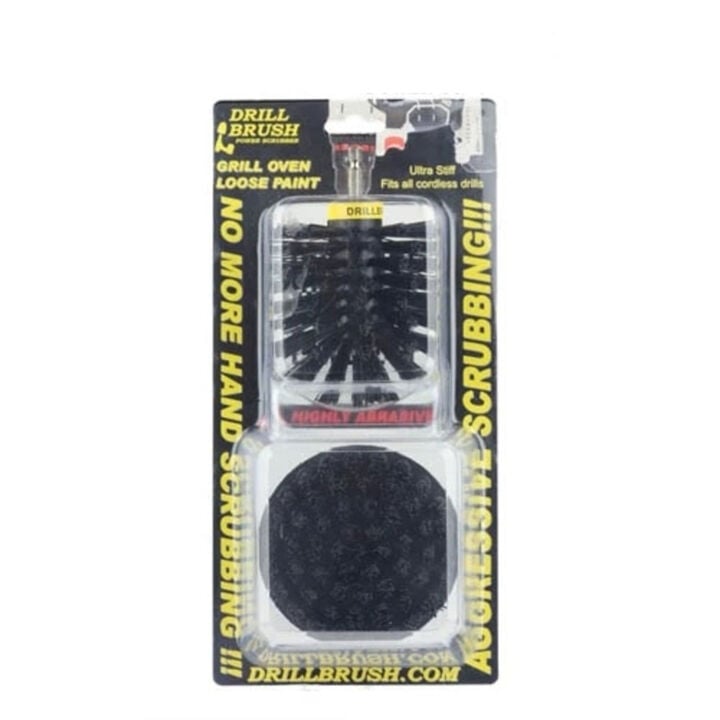 Drill Brush Grill & Heavy Duty Cleaning Kit Ultra Stiff Nylon Bristles 2pc