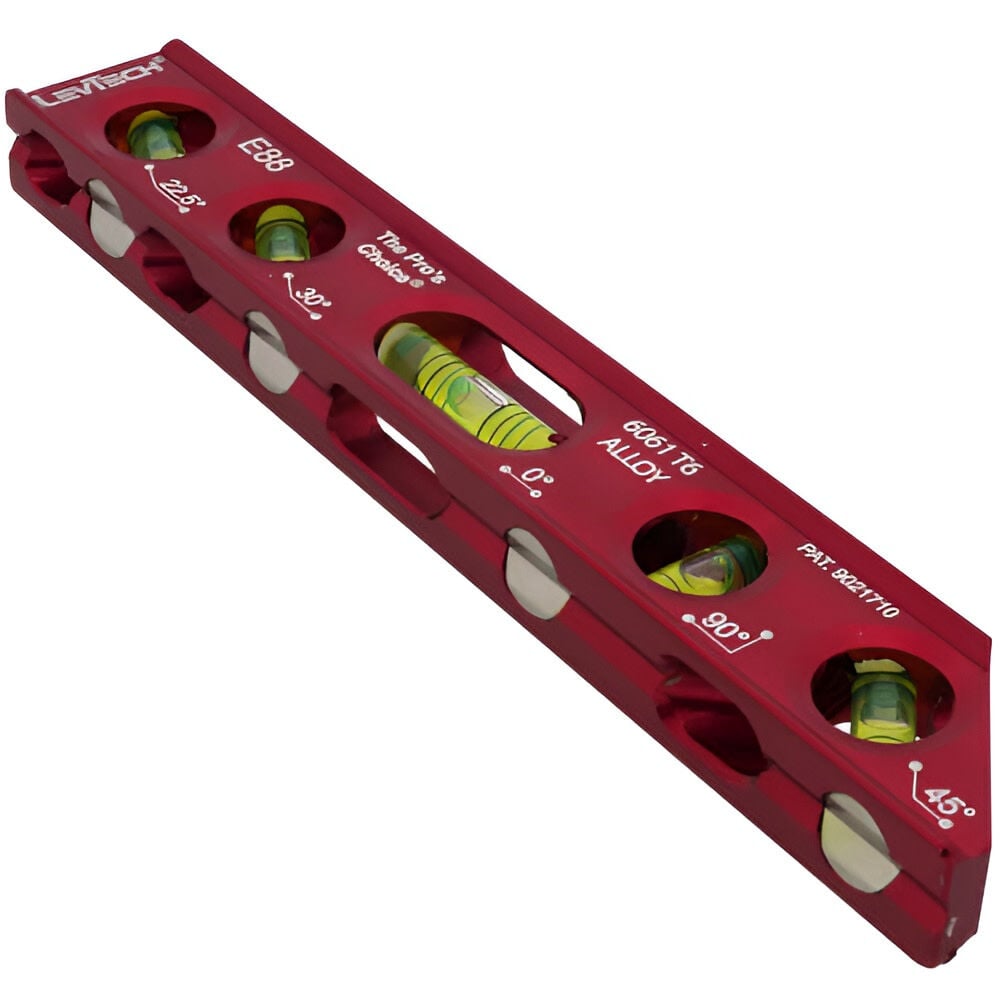 LevTech Electrician's E88 8-1/4 Inch Red Torpedo Level, large image number 2
