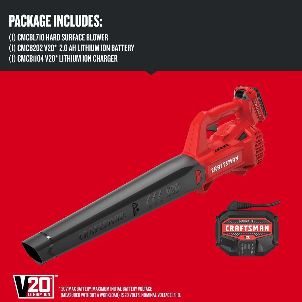 CRAFTSMAN V20* Cordless Hard Surface Blower 2Ah Kit, large image number 9