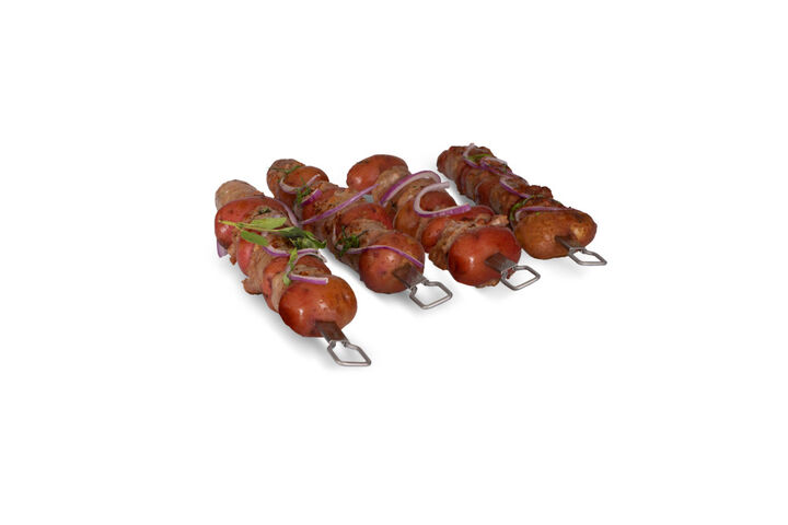 Broil King 4 Piece Stainless Steel Dual Prong Skewers, large image number 1