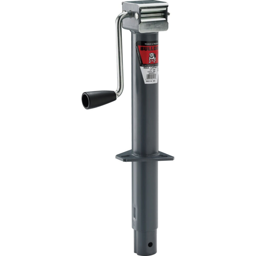 Bulldog Side Wind Round A-Frame Trailer Jack Weld-On/Bolt-On Bracket 2000 Lb. Capacity – 155157