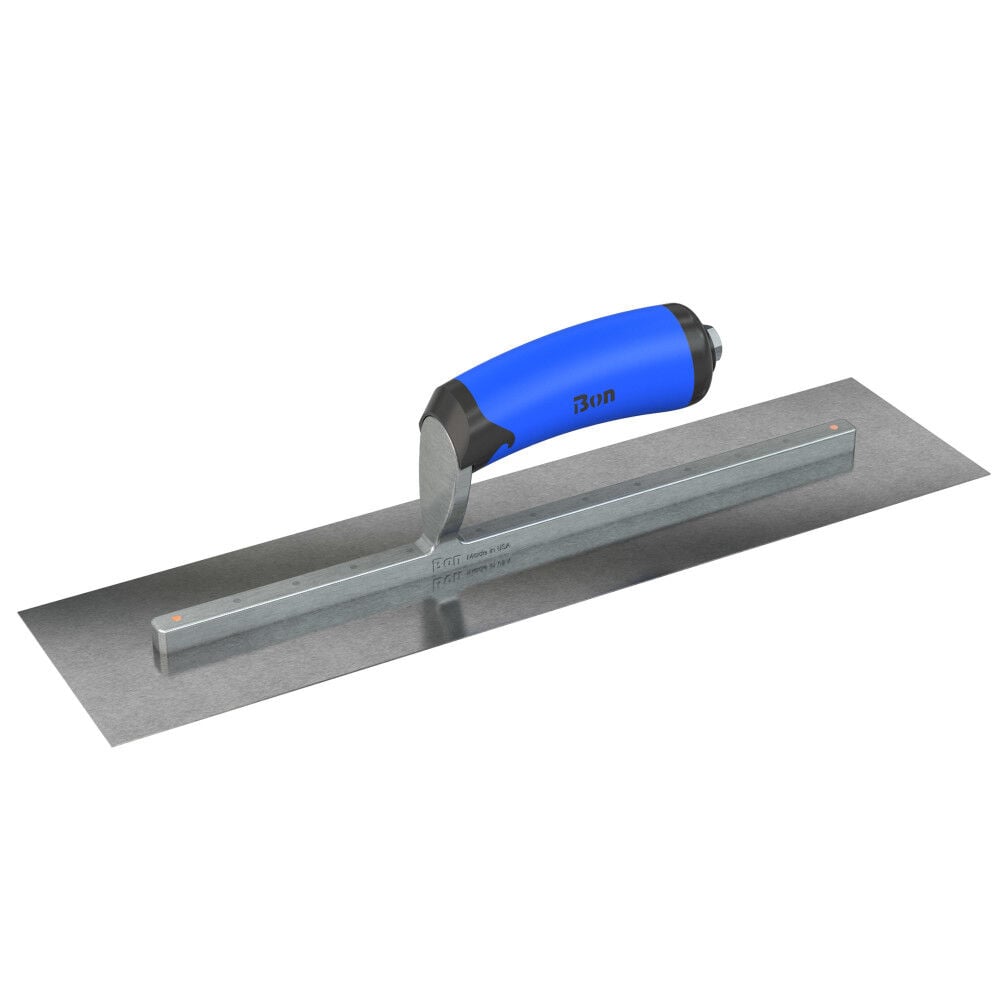 Bon Tool Finish Trowel Square Carbon Steel 14 Inch x 3 Inch with Comfort Grip Handle, large image number 1