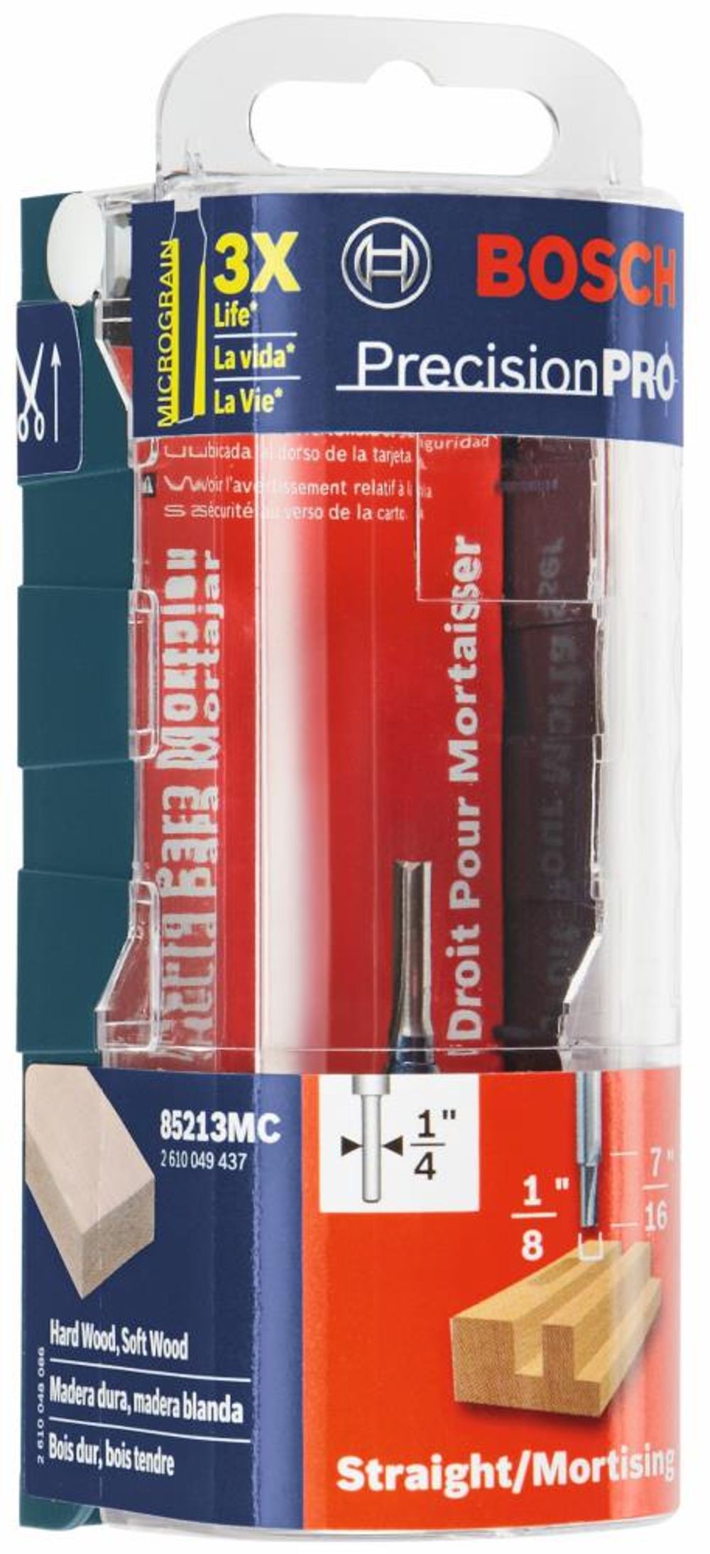 Bosch 1/8in x 1/2in Solid Carbide Double Flute Straight Router Bit, large image number 2