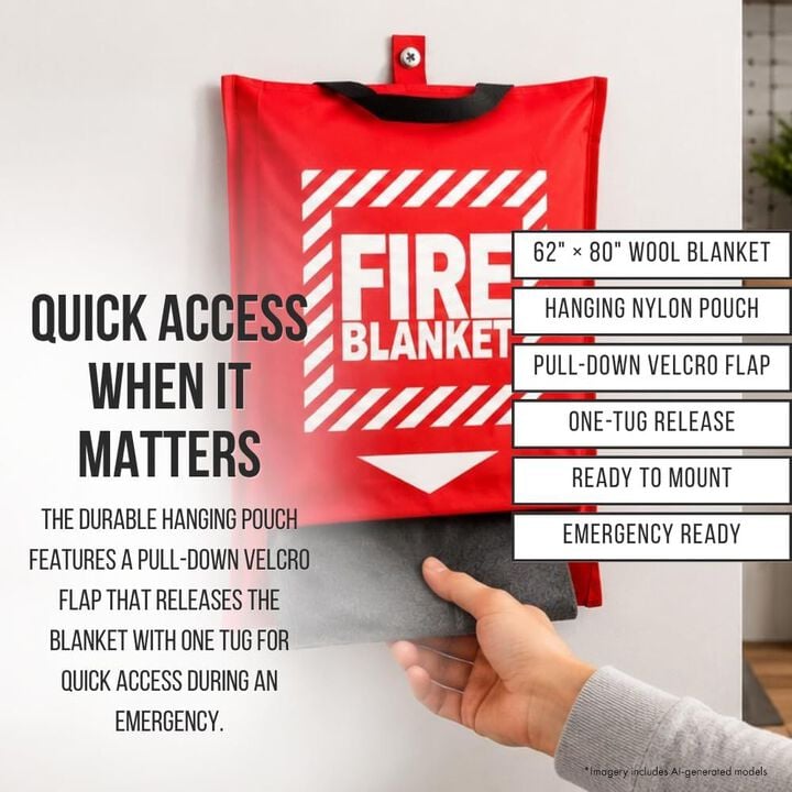 First Aid Only 62 x 80 Inch Wool Fire Blanket, large image number 3