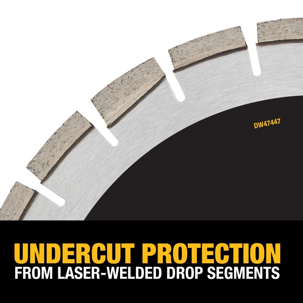 DEWALT XP7 Asphalt 14 Inch Segmented Rim Diamond Blade for Quick Cuts in Abrasive Materials, large image number 6