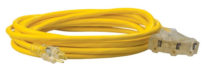 Southwire SJTW 3 Outlet Extension Cord Lighted End 25 Ft 12/3, large image number 0