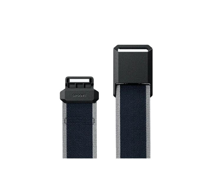 Groove Life Flex Adjustable Belt Abyss Navy and Gray Stripe with Black Buckle OSFM, large image number 2