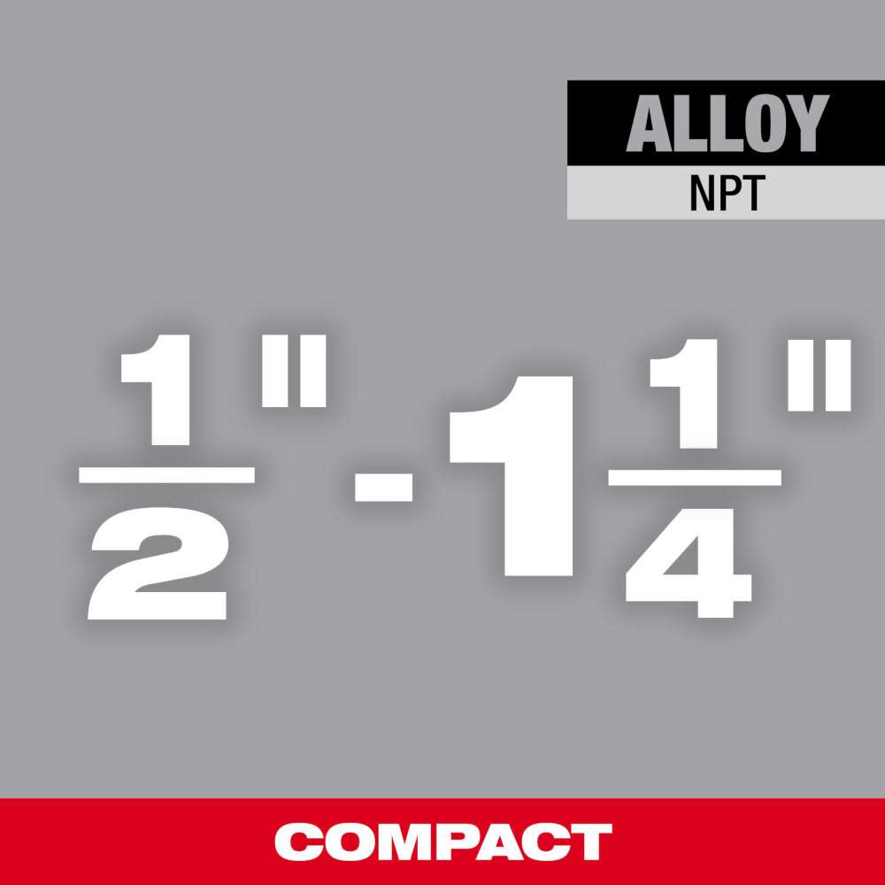 Milwaukee 1 2inch 1 1 4inch Alloy Npt Compact Forged Aluminum Die Head Kit 48 36 1063 Simolary simolary.com 7