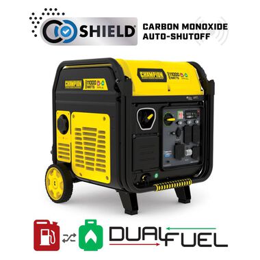 Champion Power Equipment 11000 Watt Electric Dual Fuel Home Backup Portable Inverter Generator with Quiet Technology and CO Shield