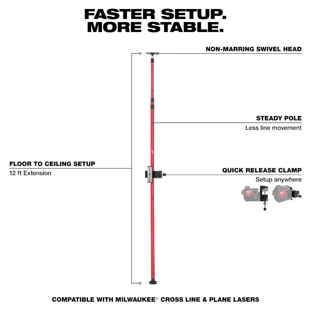 Milwaukee 12' Telescoping Laser Pole, large image number 4