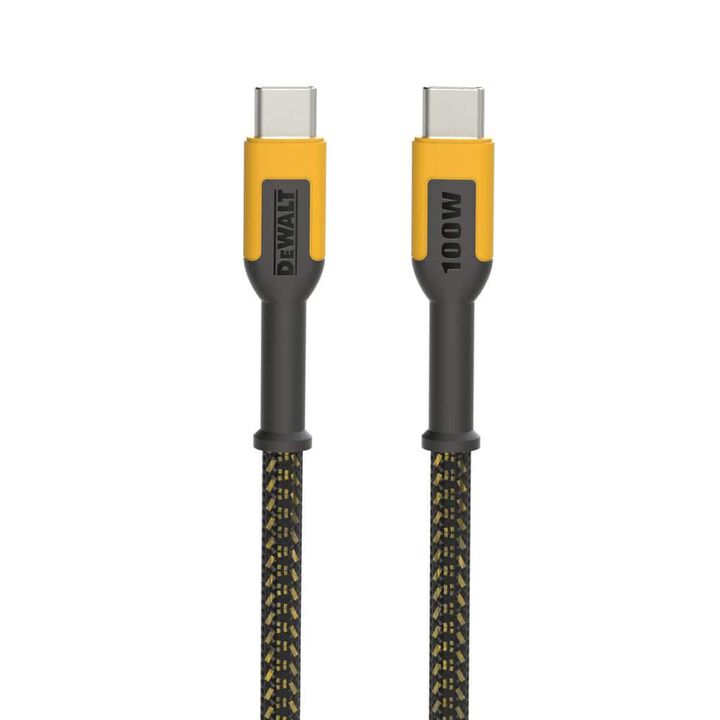 DEWALT 100W USB-C to USB-C 6 Ft Braided Cable, large image number 1