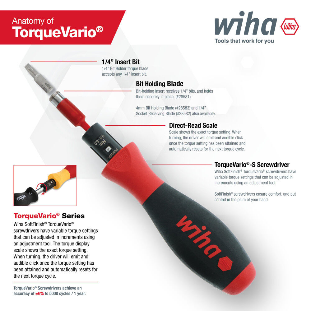 Wiha SoftFinish TorqueVario 10-50 In/lbs, large image number 6
