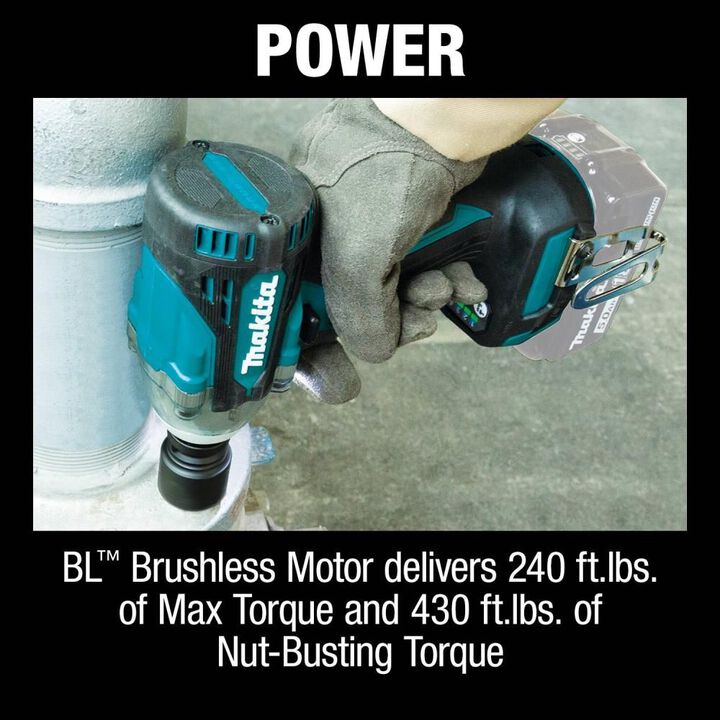 Makita Promotional 18V LXT 4-Speed 1/2in Sq Drive Impact Wrench with Friction Ring Anvil (Bare Tool), large image number 5