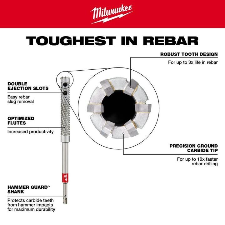 Milwaukee SDS PLUS 7/8inch X 12inch Rebar Cutter, large image number 4
