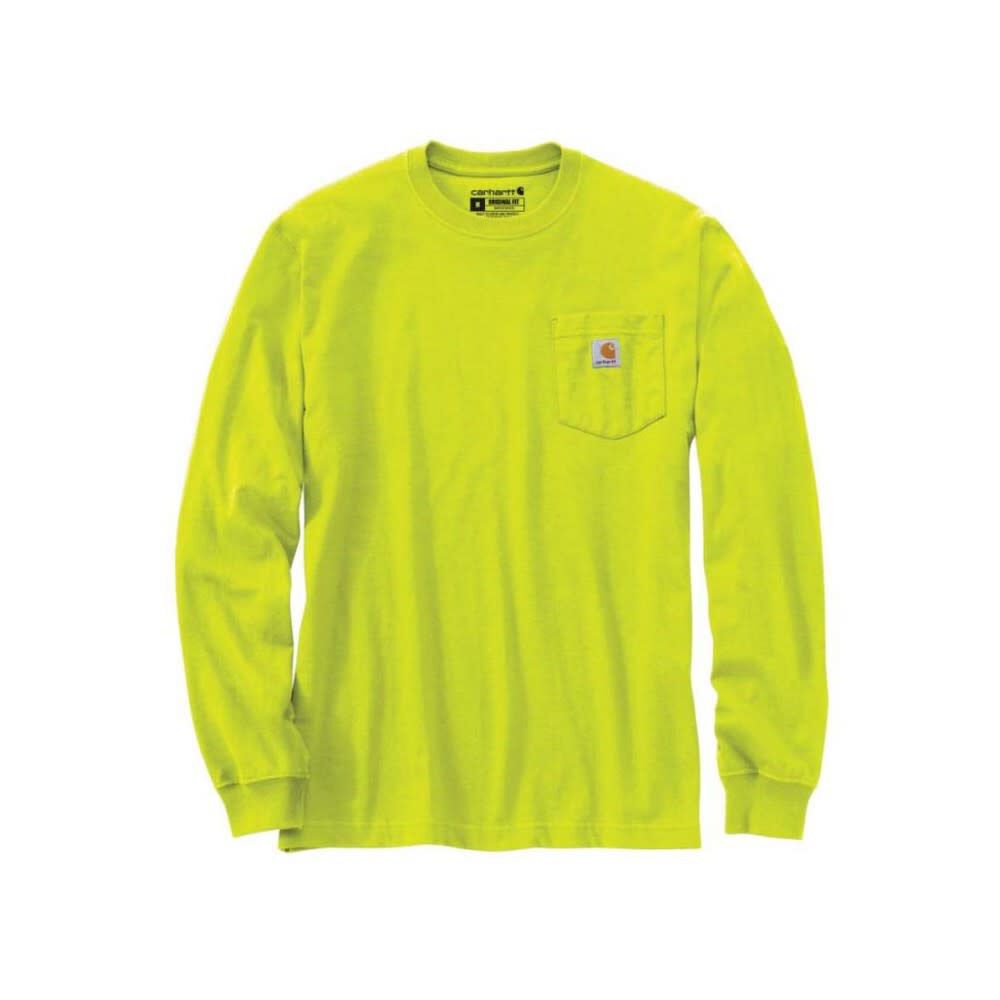 Carhartt Men's Cotton Long-Sleeve T-Shirt, Bright Lime, Medium, large image number 2