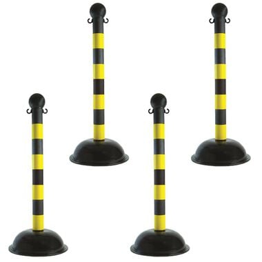 Mr Chain Black/Yellow Stripes Heavy Duty Stanchion (4-Pack), large image number 0
