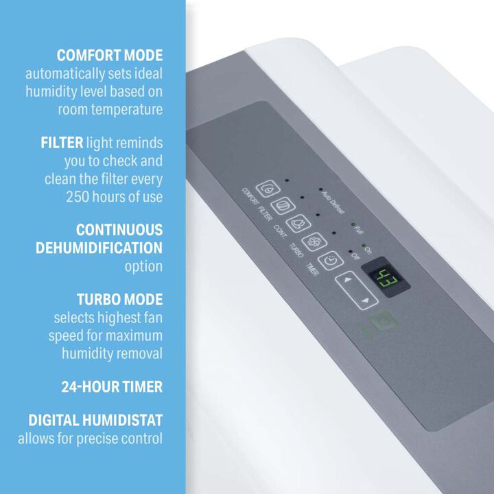 Perfect Aire 50 Pint 4500 Sq Ft Dehumidifier with Continuous Drainage, large image number 7