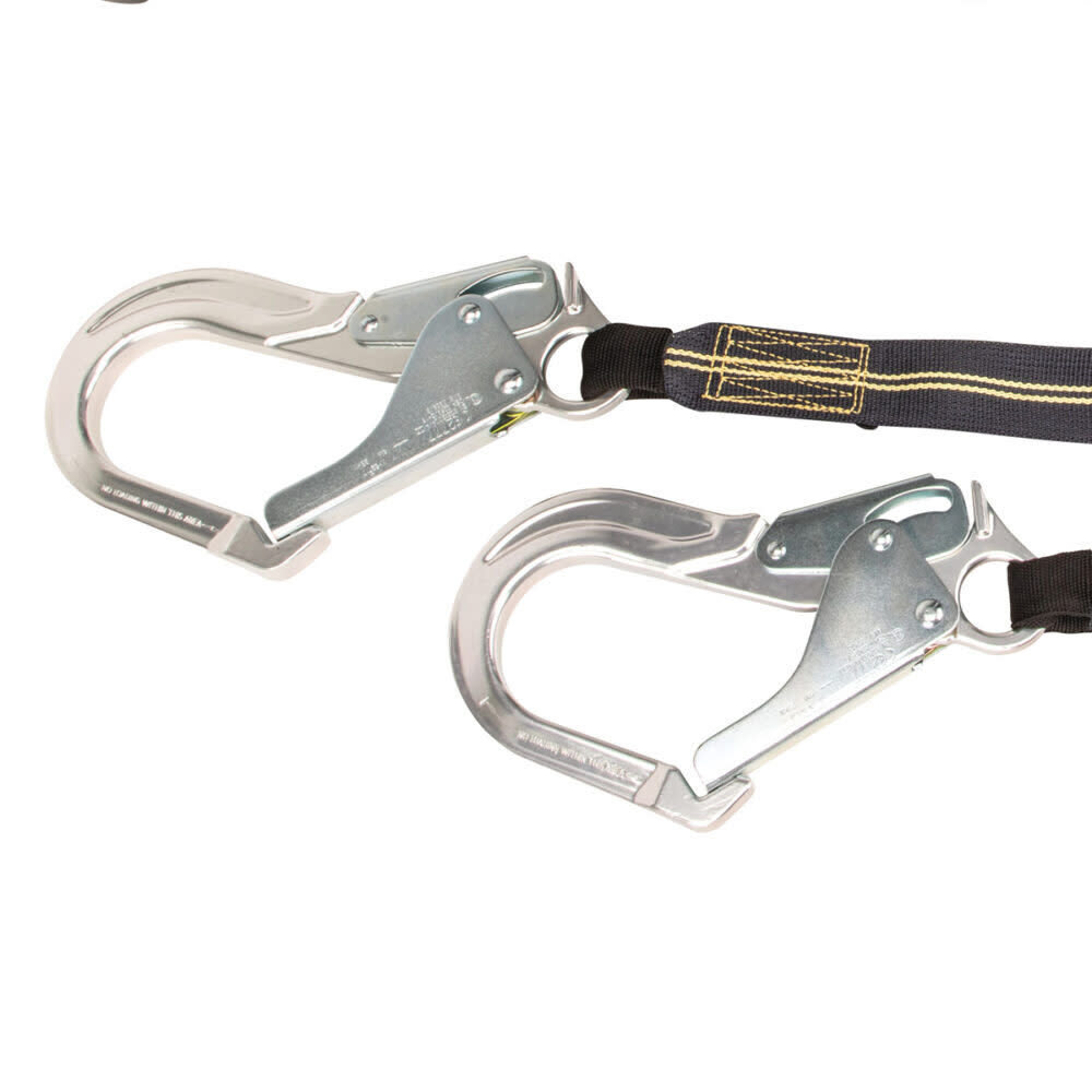 Safewaze Arc Flash 6 Ft. Energy Absorbing Lanyard: Aramid, Dual Leg, Alu Rebar Hooks, large image number 3