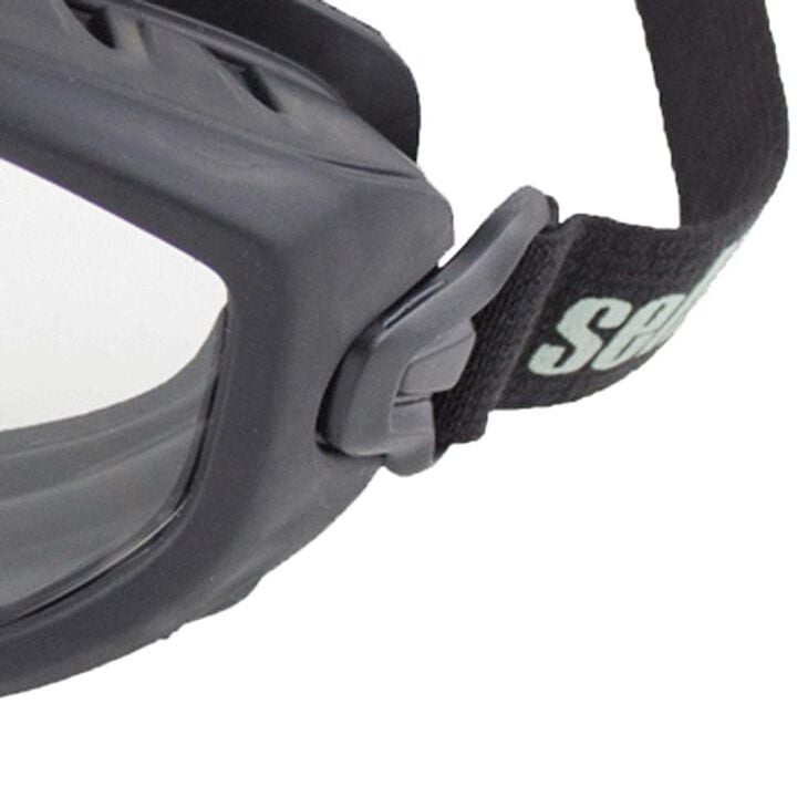 Sellstrom Flexible Non-Vented Wildland Fire Safety Goggle Scratch-Resistant Anti-Fog Lens Adjustable FR Strap High Temp Resistant TPV Black Frame Smoke Tint, large image number 2