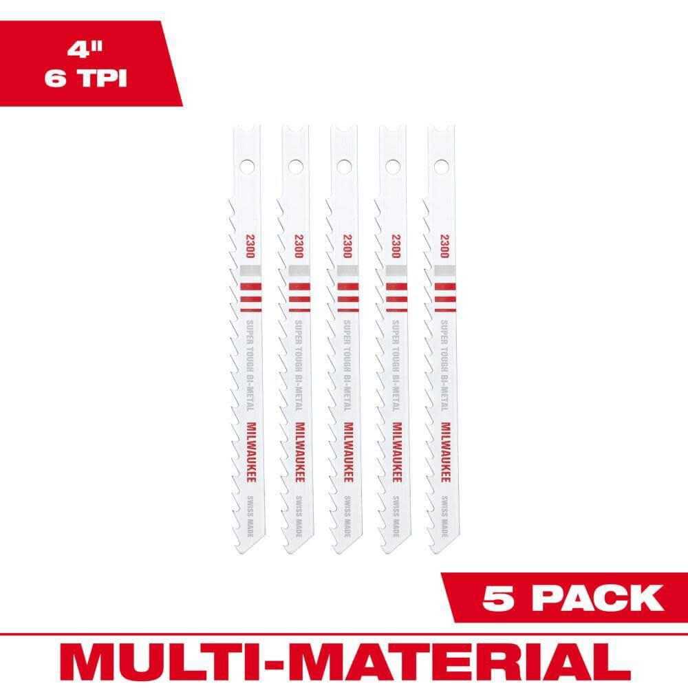 Milwaukee 4 in. 6 TPI Bi-Metal Jig Saw Blades 5PK, large image number 1