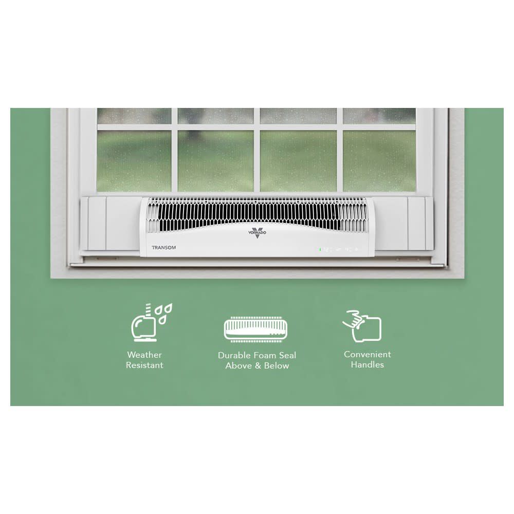 Vornado Transom Window Air Circulator with Remote 120V 185 CFM White