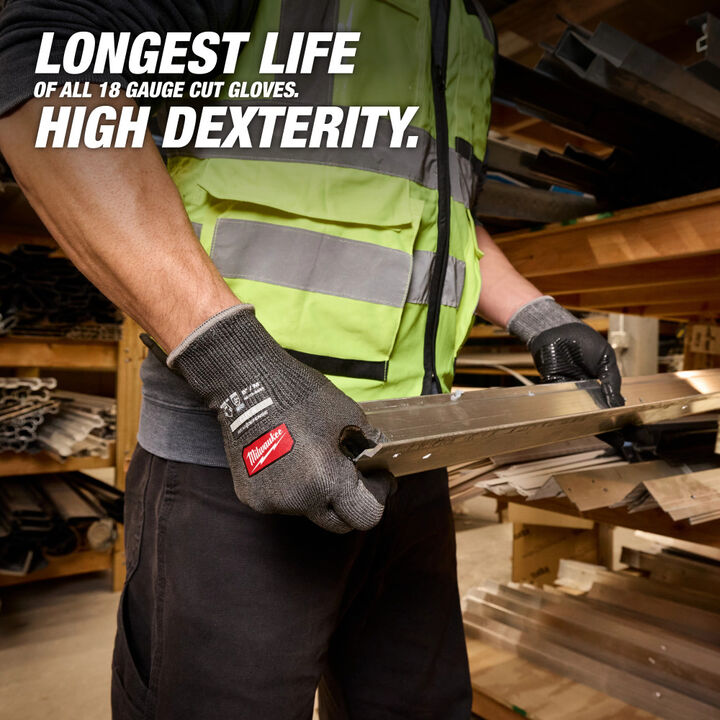 Milwaukee Cut Level 4 High Dexterity Nitrile Dipped Gloves with WEAR-DEFENSE Protection, large image number 2