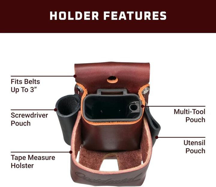 Occidental Leather 4-in-1 OxyRed Premium Leather Belt Worn Tool and Tape Holder, large image number 2