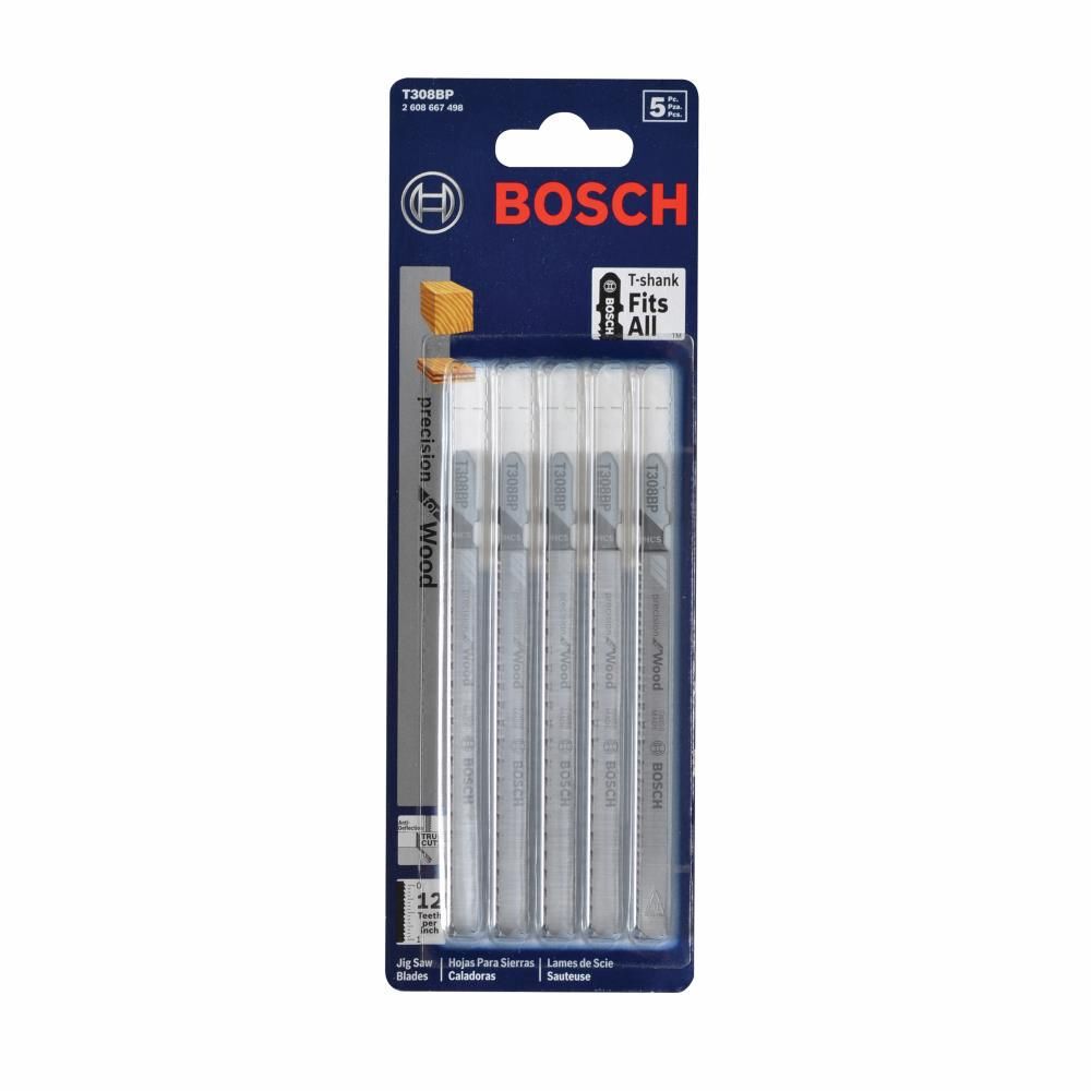 Bosch 5 pc. 4-5/8 Inch 12 TPI Precision for Wood Jig Saw Blades, large image number 2