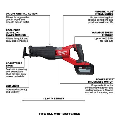 Milwaukee M18 FUEL SUPER SAWZALL Kit, large image number 6