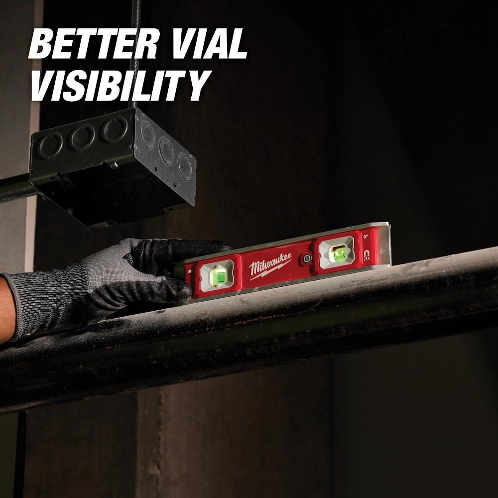 Milwaukee 9 Inch Torpedo Level with Lighted Vials, large image number 4