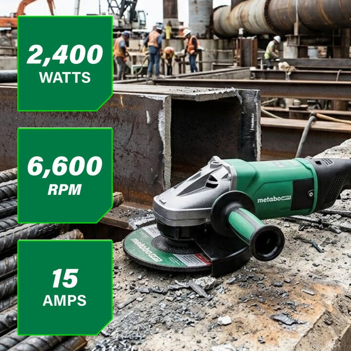 Metabo HPT Pro Series W 24-230 MVT 9 Inch Angle Grinder, large image number 1